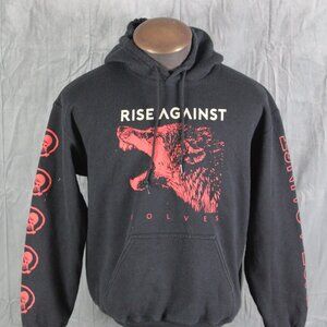 Punk Band Hoodie - Rise Agianst Wolves Album Cover - Women's Medium